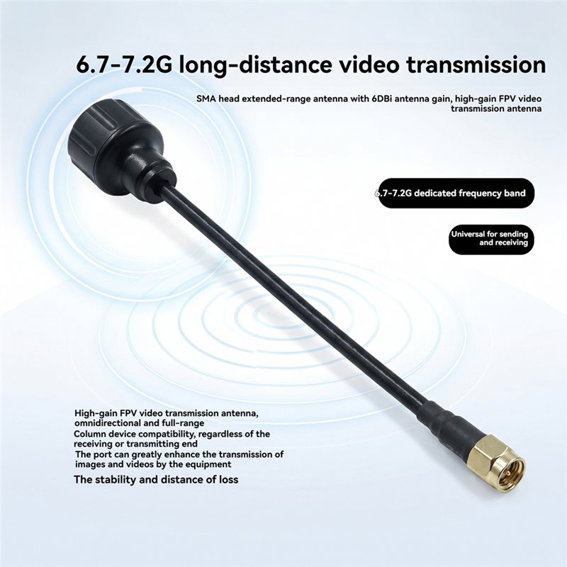[NEW!A25P】 6.7-7.2Ghz SMA Ante - огляд і ціна Drone Racing Antenna